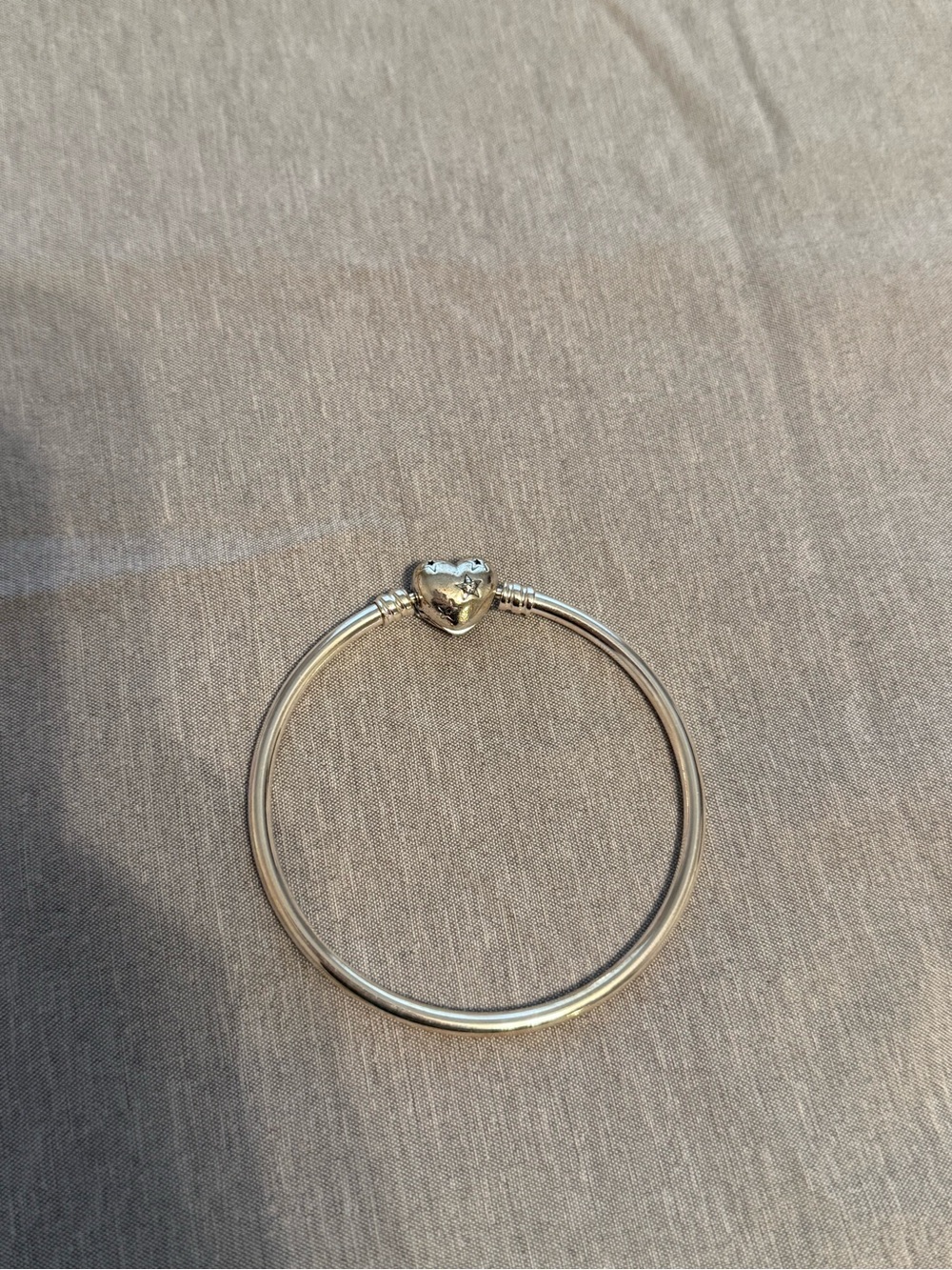 Pandora Silver Heart Clasp Bangle Bracelet